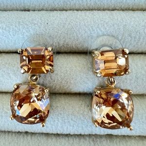 Yellow Topaz Crystal Drop Earrings